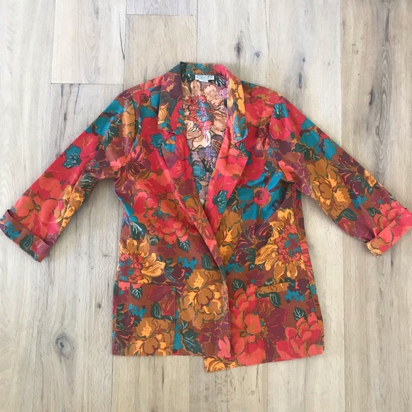 Vintage Jackets & Blazers - Vintage 1980’s Floral Blazer